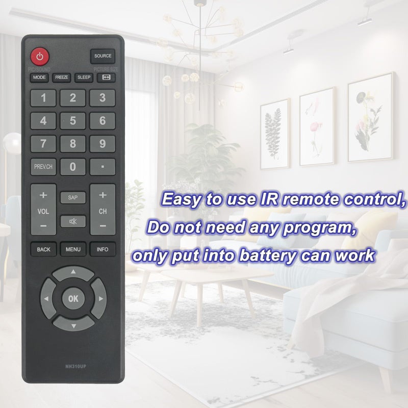WINFLIKE New NH310UP Replace Remote Fit for Emerson LCD LED TV LF320EM5F LF320EM4A LC320EM3FA LE190EM3 LE220EM3 LE320EM3 LC391EM4 LF391EM4F LF320EM4F LE290EM4F LF501EM5F LE240EM4 LF551EM5 LF501EM5 - Image 4